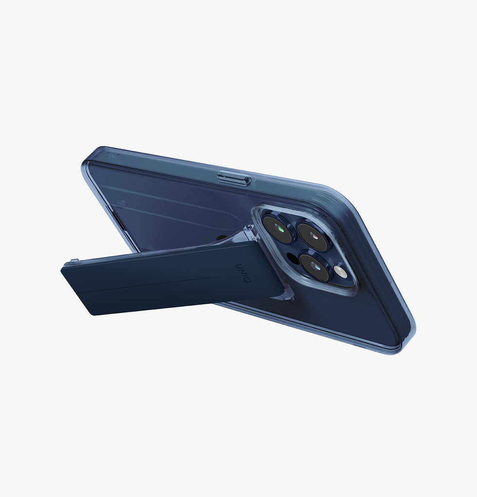 كڤر حماية Heldro Mag من Uniq لهاتف iPhone 15 Pro متوافق مع MagClick مع مسكة | أزرق كڤر حماية Heldro Mag من Uniq لهاتف iPhone 15 Pro متوافق مع MagClick مع مسكة | أزرق